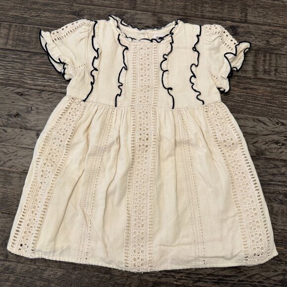 Zara Baby Girls' Crochet Ruffle Dress - Picture 1 of 3